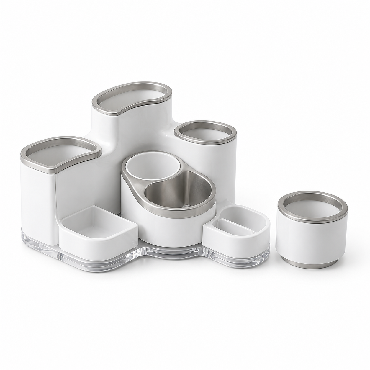 Twasioe™ Modular Desk Organizer, Multi-Compartment Office Supplies Holder, Pen Cup, Sticky Note Tray, Paper Clip Storage, Tape Holder & Phone Stand for Home Office, School, Dorm, Vanity Desk