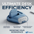 Twasioe™ Ultimate Desk Efficiency Organizer, Multi-Functional Desktop Organizer with Cable Management, Document Holder, Pen Holder & Hidden Sticky Note Drawer for Office, Home Office, Study Desk, Workstation